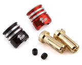 1UP Racing - Heatsink Bullet Plug Grips w/5mm Bullets (Black/Red) - 190436