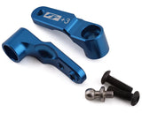 Team Associated RC10B6 Factory Team Aluminum Steering Bellcrank (Blue) (+3mm) - 91914