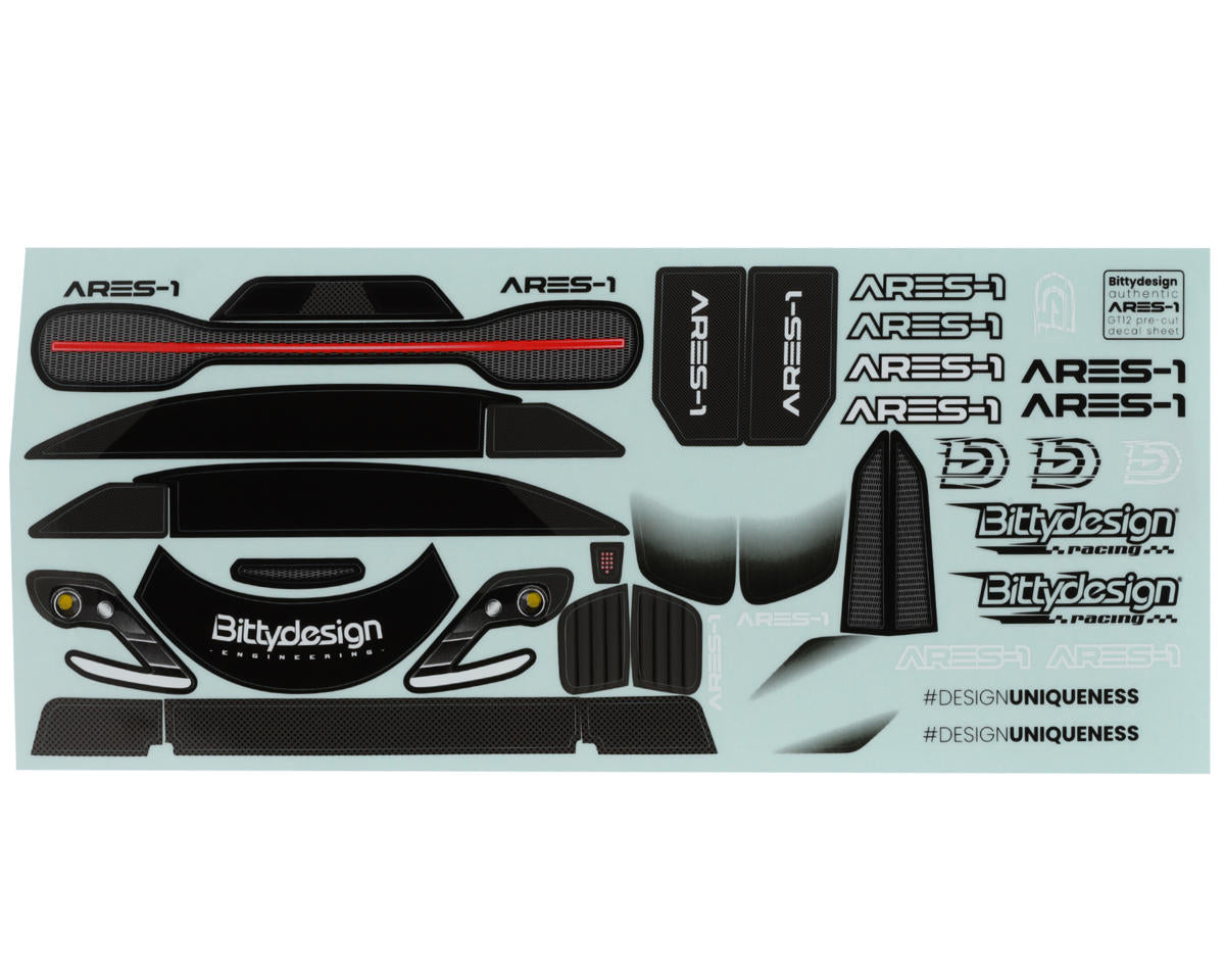 Bittydesign - ARES-1 GT12 1/12 On-Road Body (Clear) (SupaStox Class) - BDYGT12-AS1