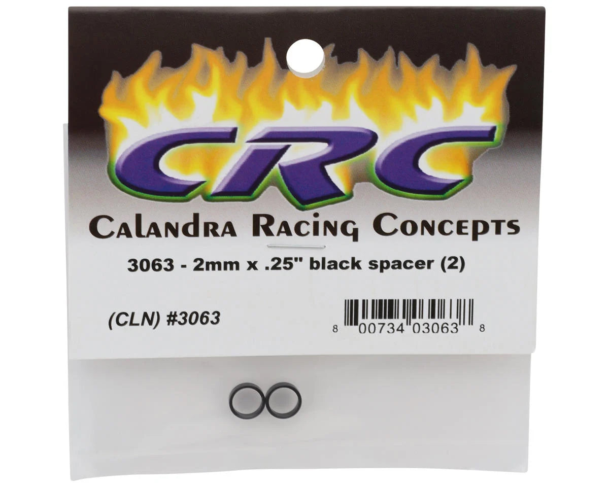 CRC - 2mm x 0.25" Black Axle Spacers (2) - 3063