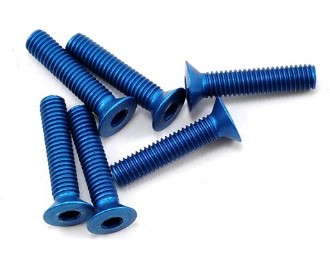 Team Associated Factory Team Aluminum 3x14mm Flat Head Screw (6) - 8567