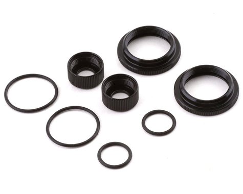 Team Associated 12mm Shock Collar & Seal Retainer Set (Black) - 91909