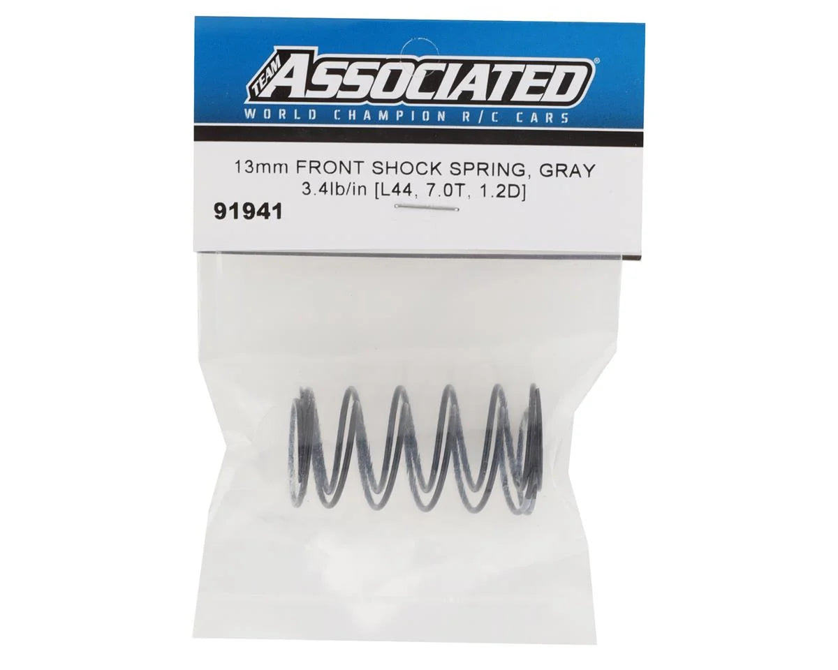 Team Associated - 13mm Front Shock Spring (Grey/3.4lbs) (44mm) - 91941