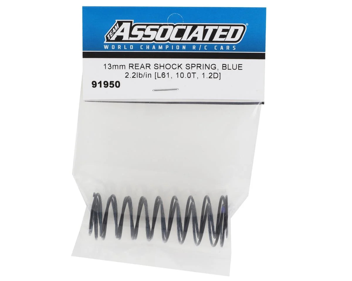 Team Associated - 13mm Rear Shock Spring (Blue/2.2lbs) (61mm) - 91950