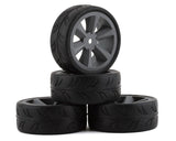 Gravity RC USGT Pre-Mounted GT Belted Rubber Tires w/GT Wheel (Grey) (4) w/12mm Hex