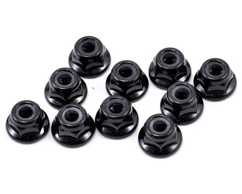 Tekno RC M4 Flanged Locknut (Black) (10) - 1212