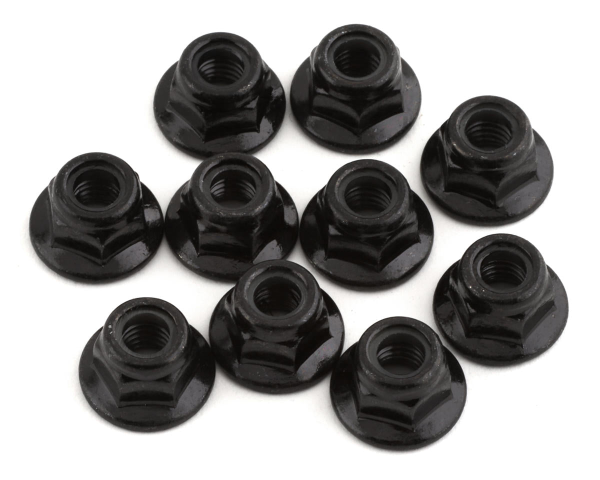 Tekno RC 5mm Flanged Locknuts (Black) (10) - 1214