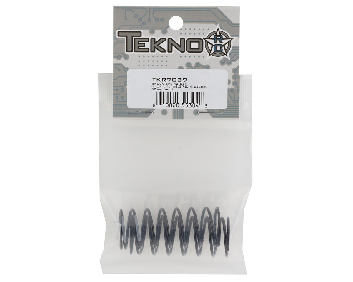 Tekno RC 50mm Front Shock Spring Set (1.4x8.375mm) (Grey - 4.63lb/in) - 7039